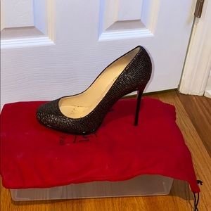 Christian Louboutin Filo Black/Gold glitter pump